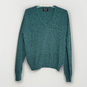 Vintage Jantzen Womens M Sweater V-Neck Green Made In USA